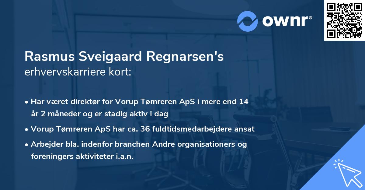 Rasmus Sveigaard Regnarsen's erhvervskarriere kort