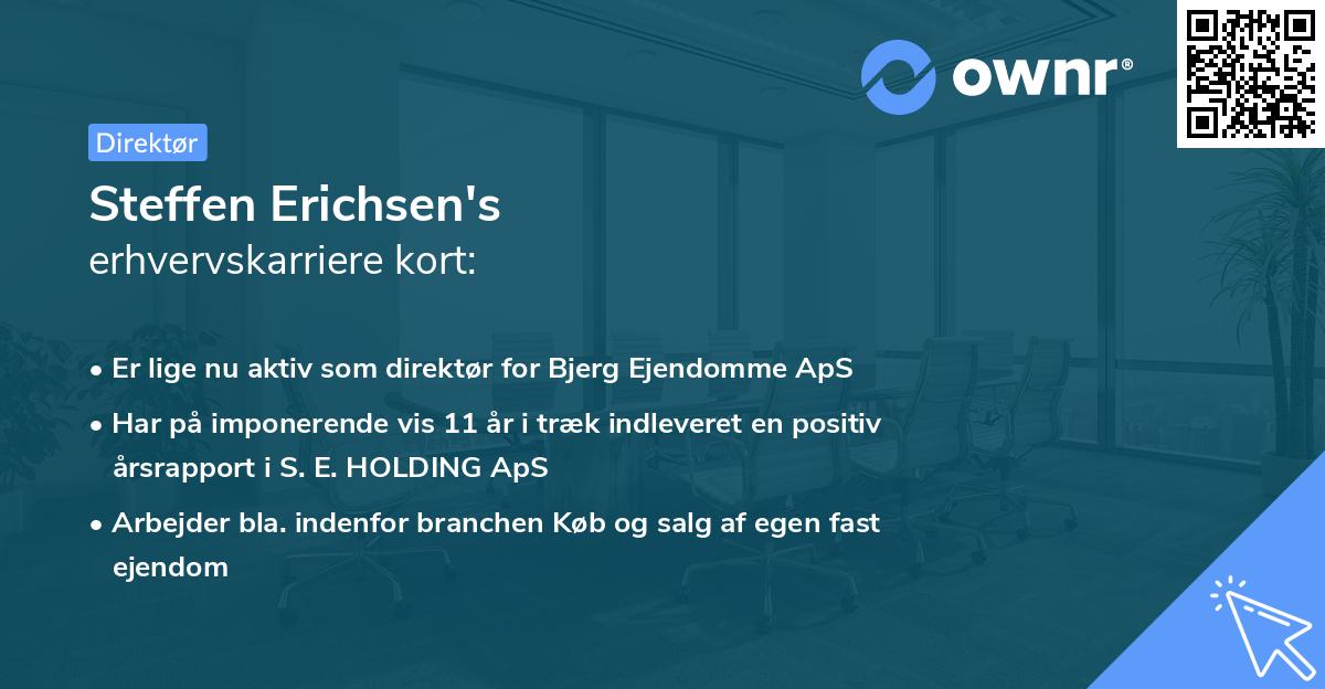 Steffen Erichsen's erhvervskarriere kort