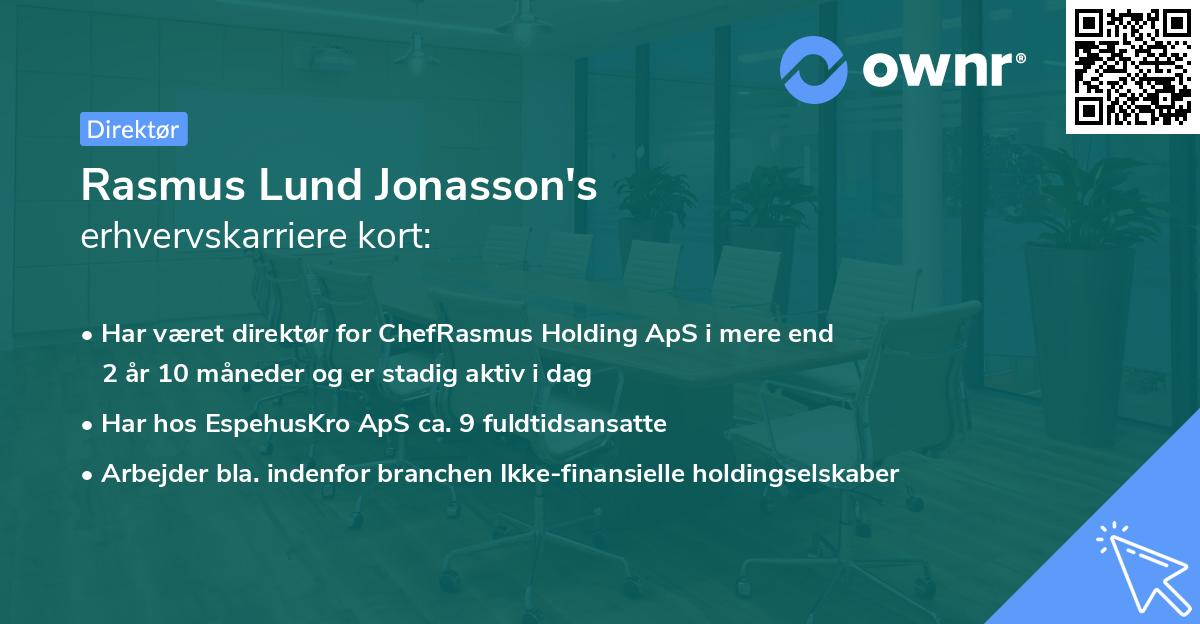 Rasmus Lund Jonasson's erhvervskarriere kort
