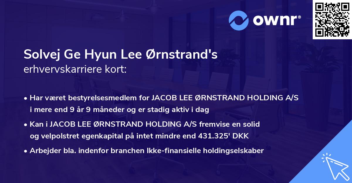 Solvej Ge Hyun Lee Ørnstrand's erhvervskarriere kort