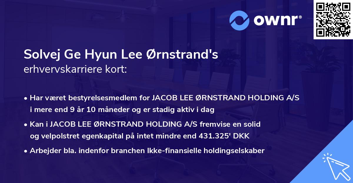 Solvej Ge Hyun Lee Ørnstrand's erhvervskarriere kort