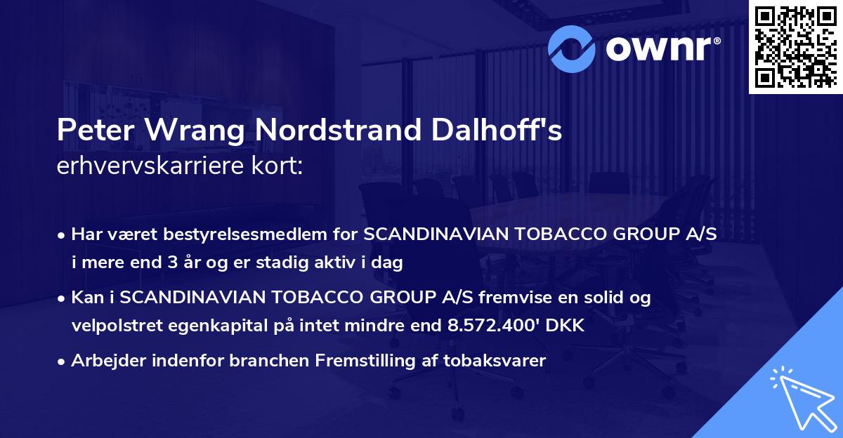 Peter Wrang Nordstrand Dalhoff's erhvervskarriere kort