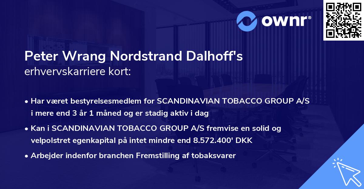 Peter Wrang Nordstrand Dalhoff's erhvervskarriere kort