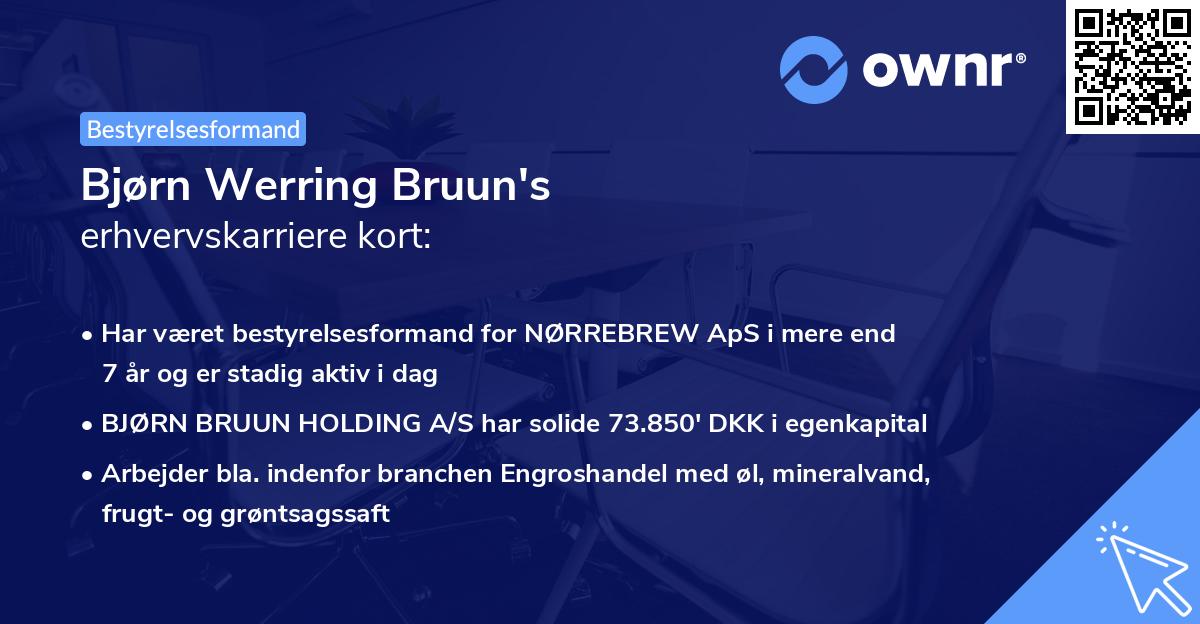 Bjørn Werring Bruun's erhvervskarriere kort