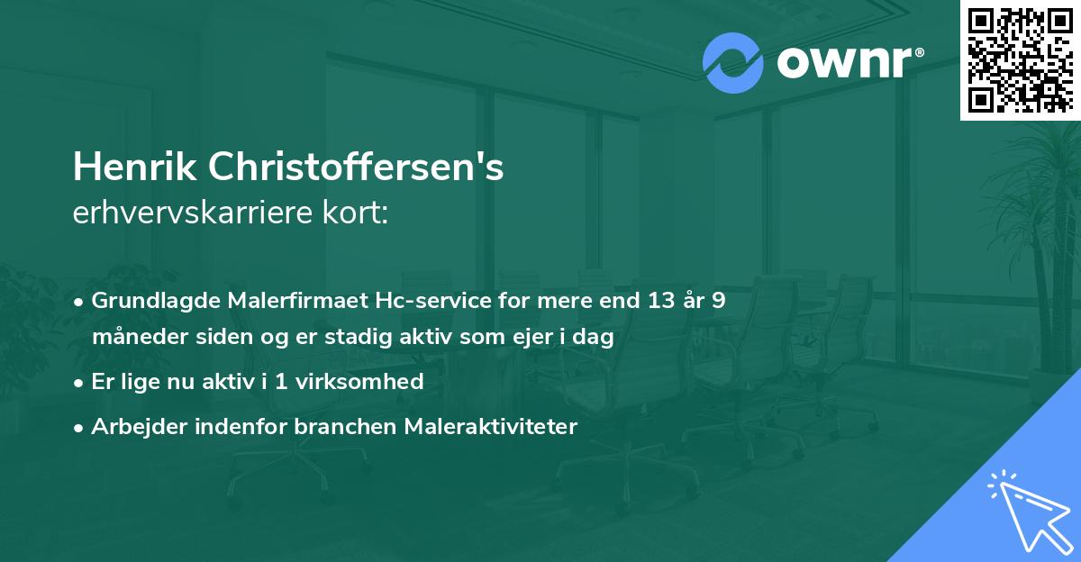 Henrik Christoffersen's erhvervskarriere kort