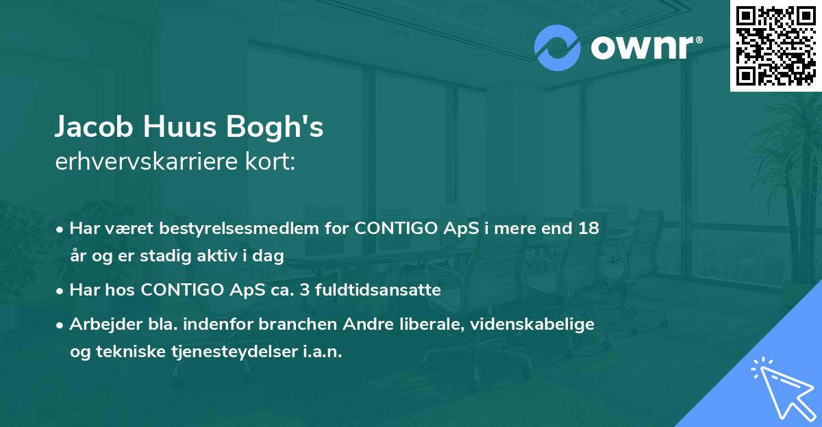 Jacob Huus Bogh's erhvervskarriere kort