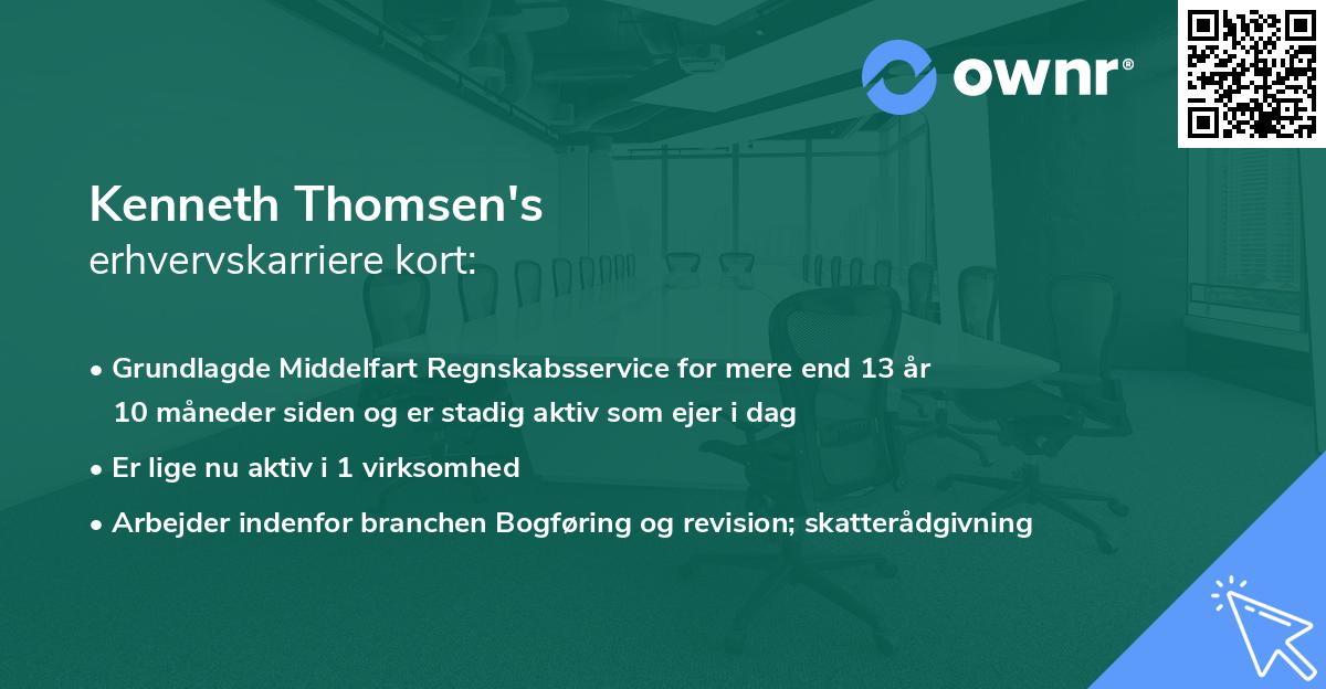 Kenneth Thomsen's erhvervskarriere kort