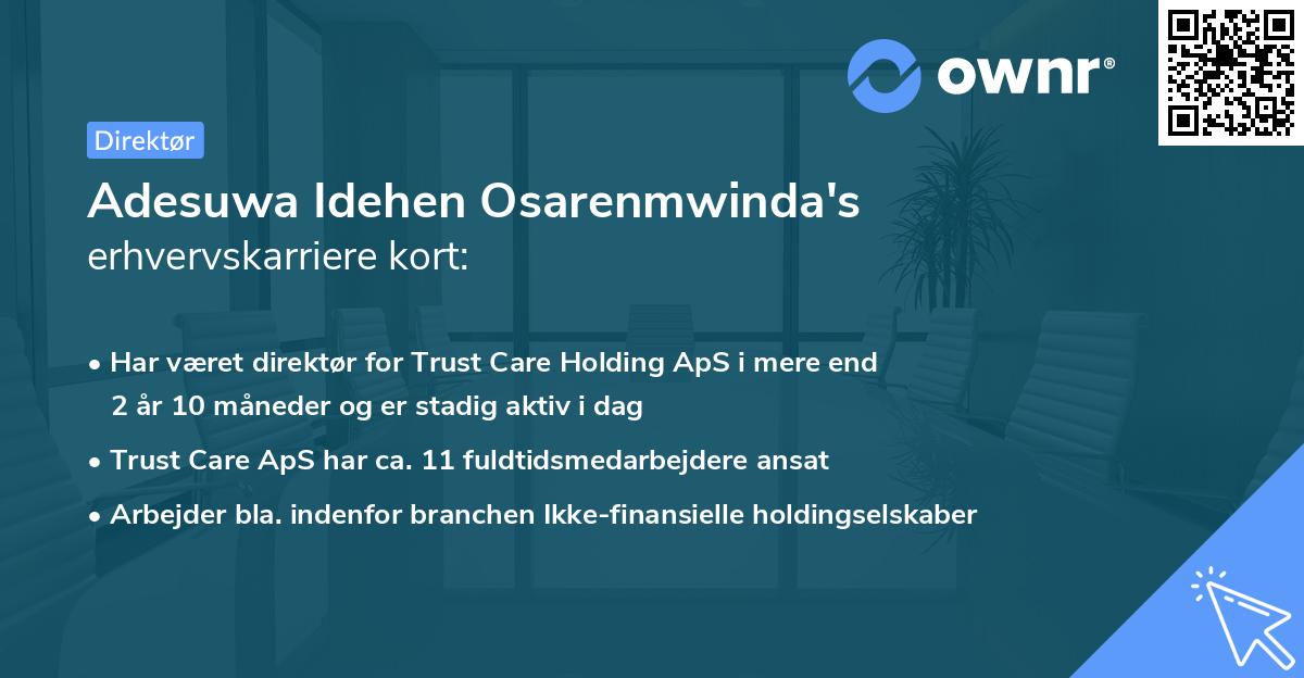 Adesuwa Idehen Osarenmwinda's erhvervskarriere kort