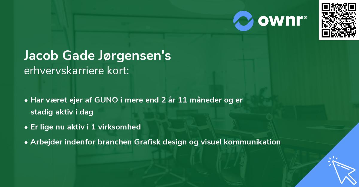 Jacob Gade Jørgensen's erhvervskarriere kort