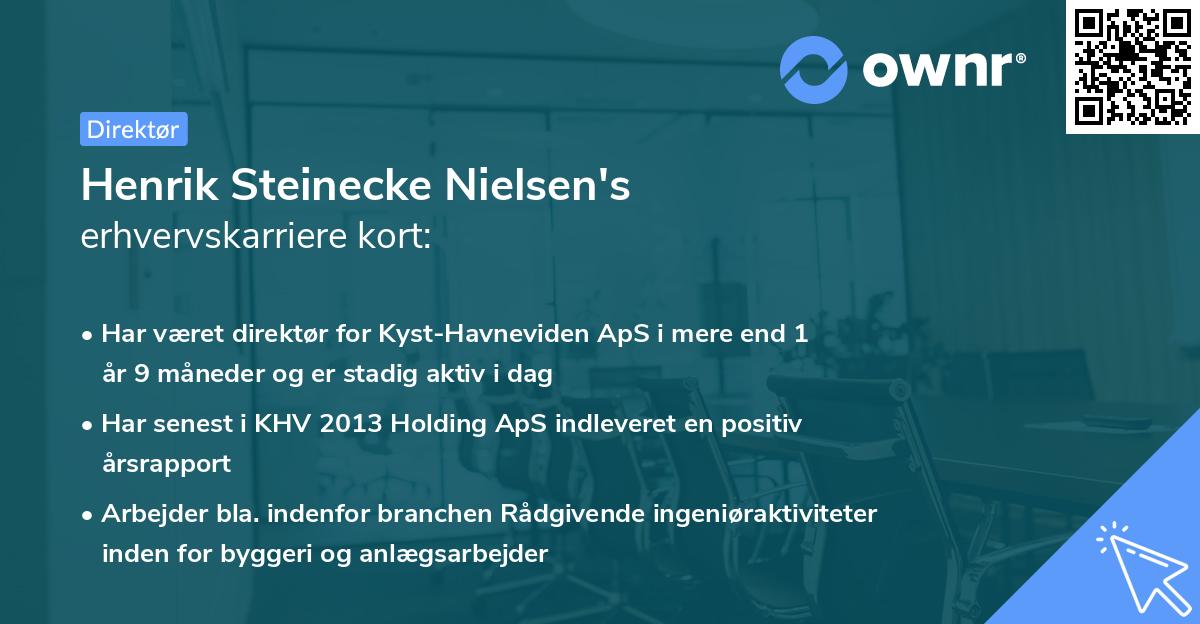Henrik Steinecke Nielsen's erhvervskarriere kort