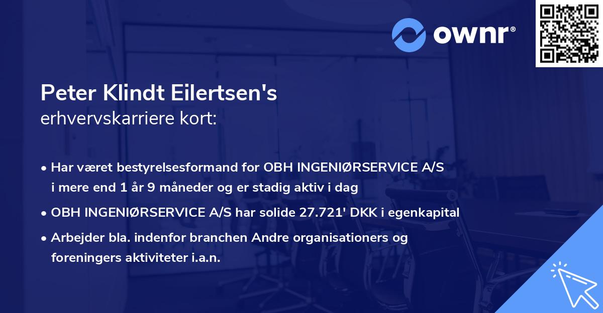 Peter Klindt Eilertsen's erhvervskarriere kort