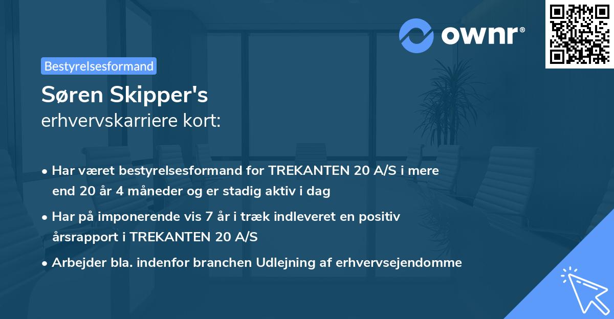 Søren Skipper's erhvervskarriere kort