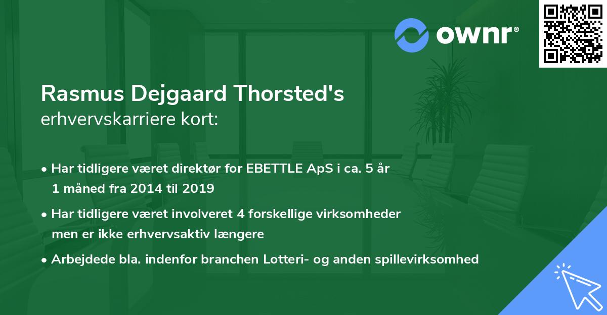 Rasmus Dejgaard Thorsted's erhvervskarriere kort