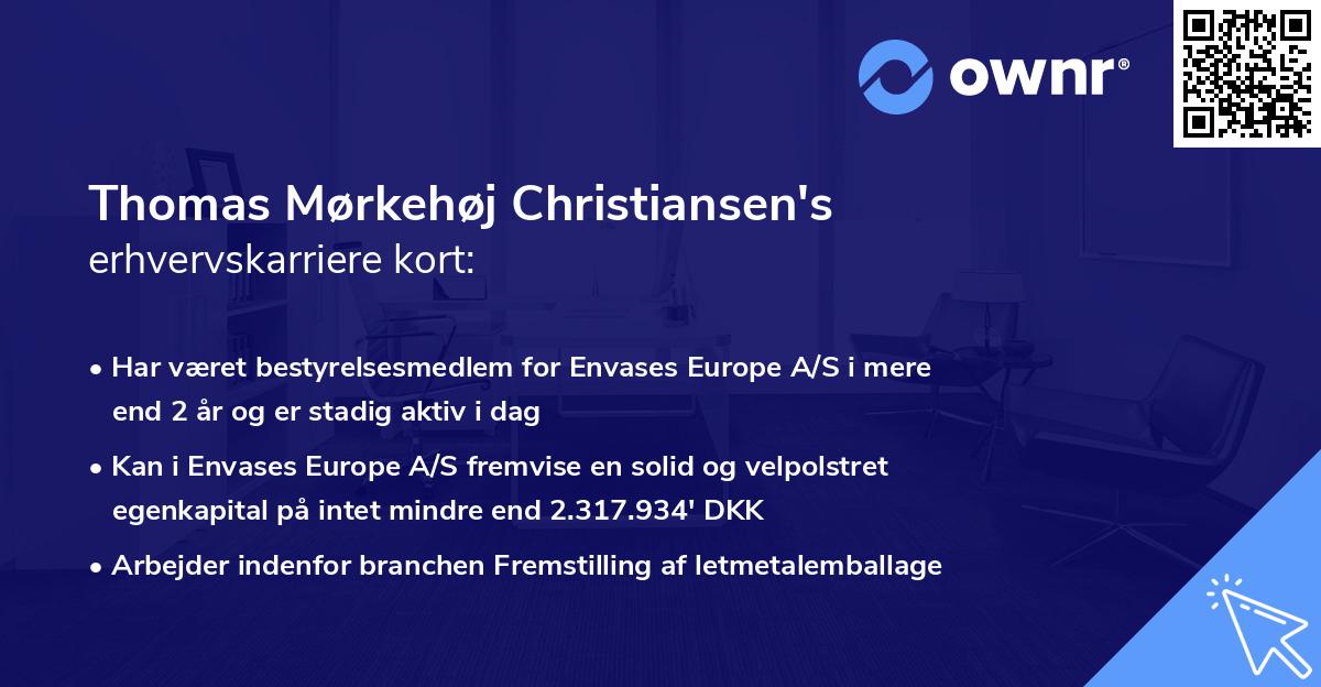 Thomas Mørkehøj Christiansen's erhvervskarriere kort