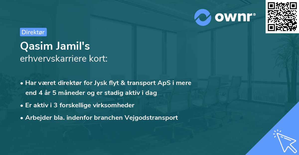 Qasim Jamil's erhvervskarriere kort