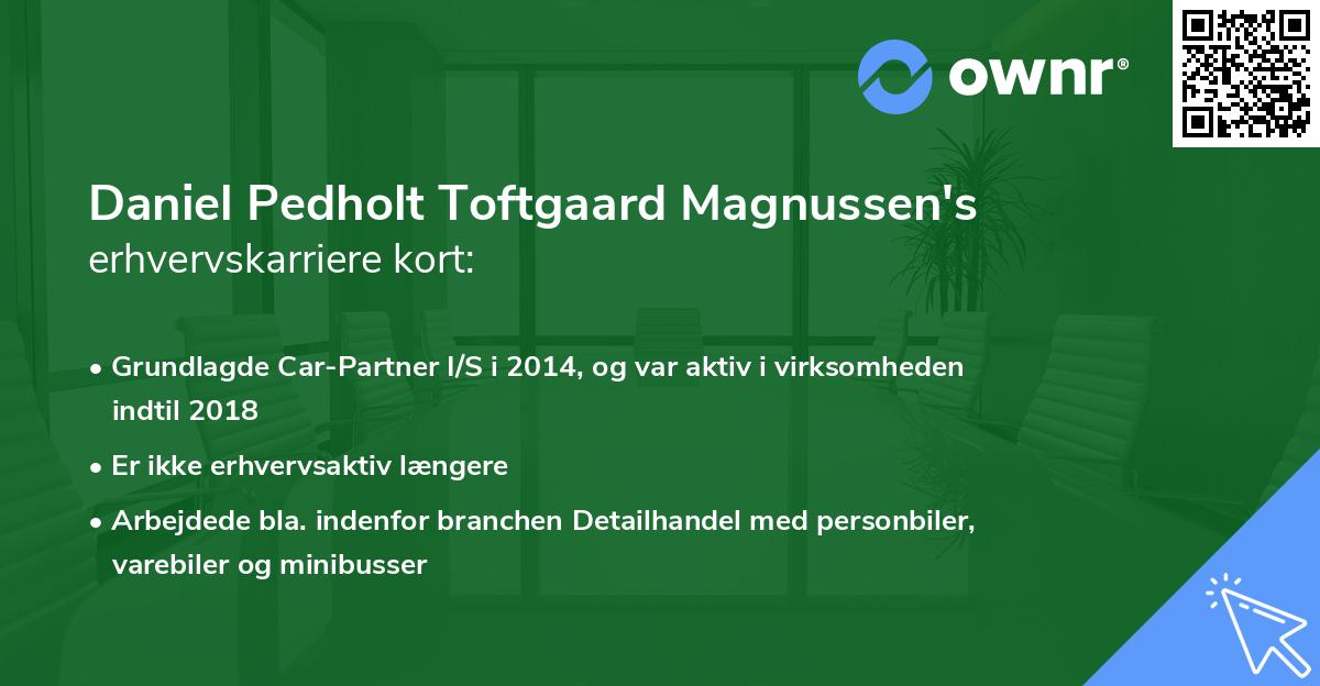 Daniel Pedholt Toftgaard Magnussen's erhvervskarriere kort