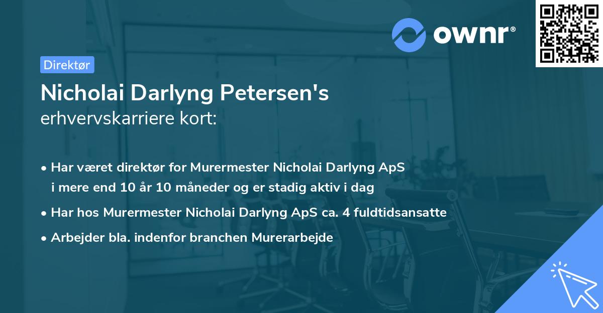 Nicholai Darlyng Petersen's erhvervskarriere kort