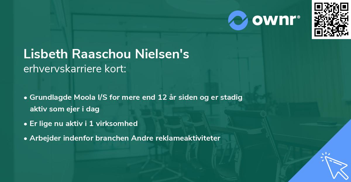 Lisbeth Raaschou Nielsen's erhvervskarriere kort