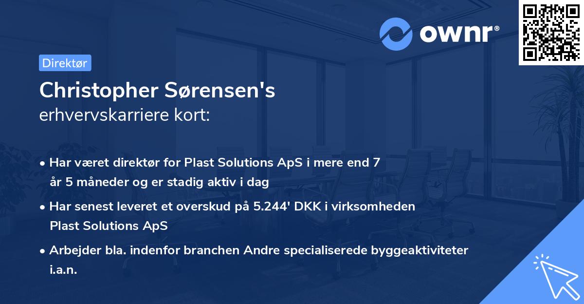 Christopher Sørensen's erhvervskarriere kort