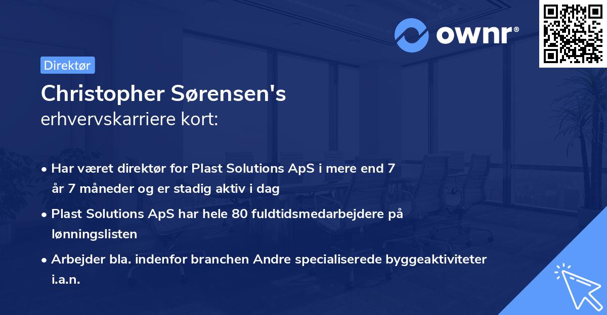 Christopher Sørensen's erhvervskarriere kort