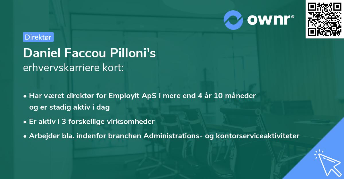 Daniel Faccou Pilloni's erhvervskarriere kort