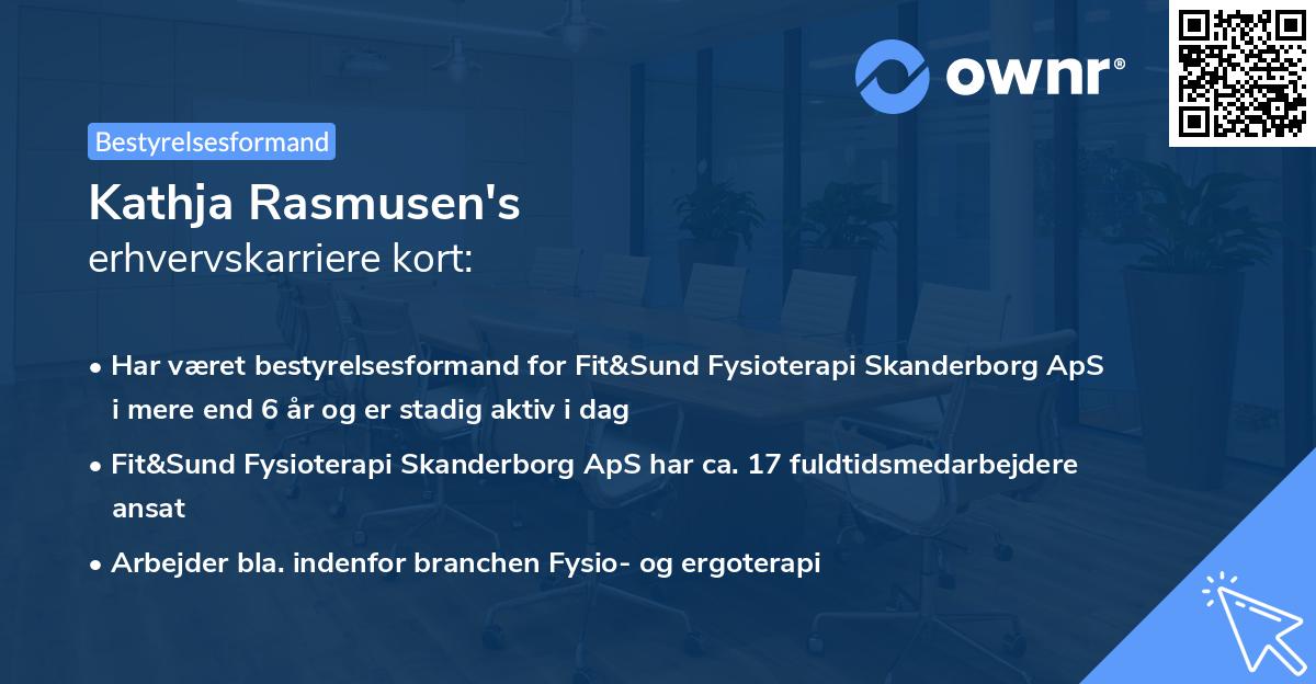 Kathja Rasmusen's erhvervskarriere kort