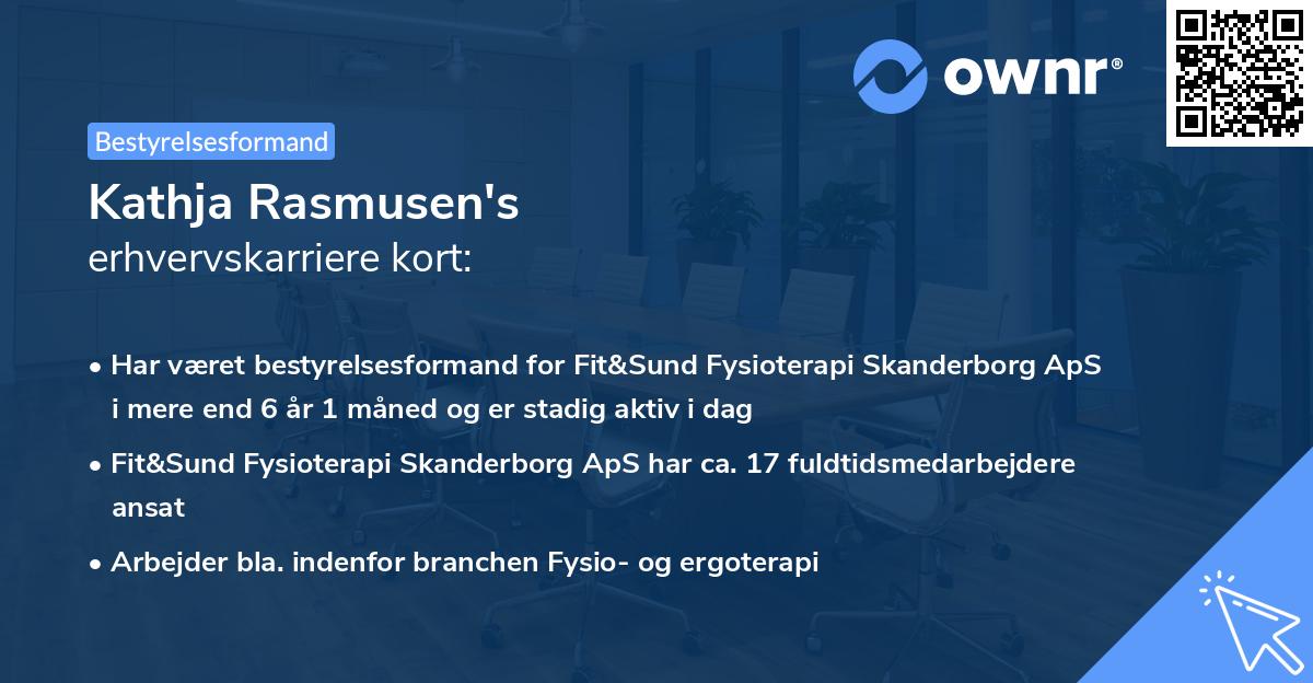 Kathja Rasmusen's erhvervskarriere kort
