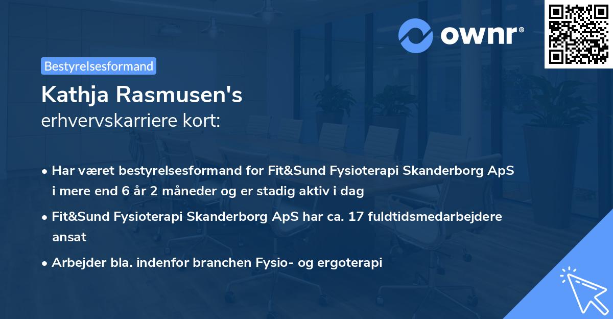 Kathja Rasmusen's erhvervskarriere kort