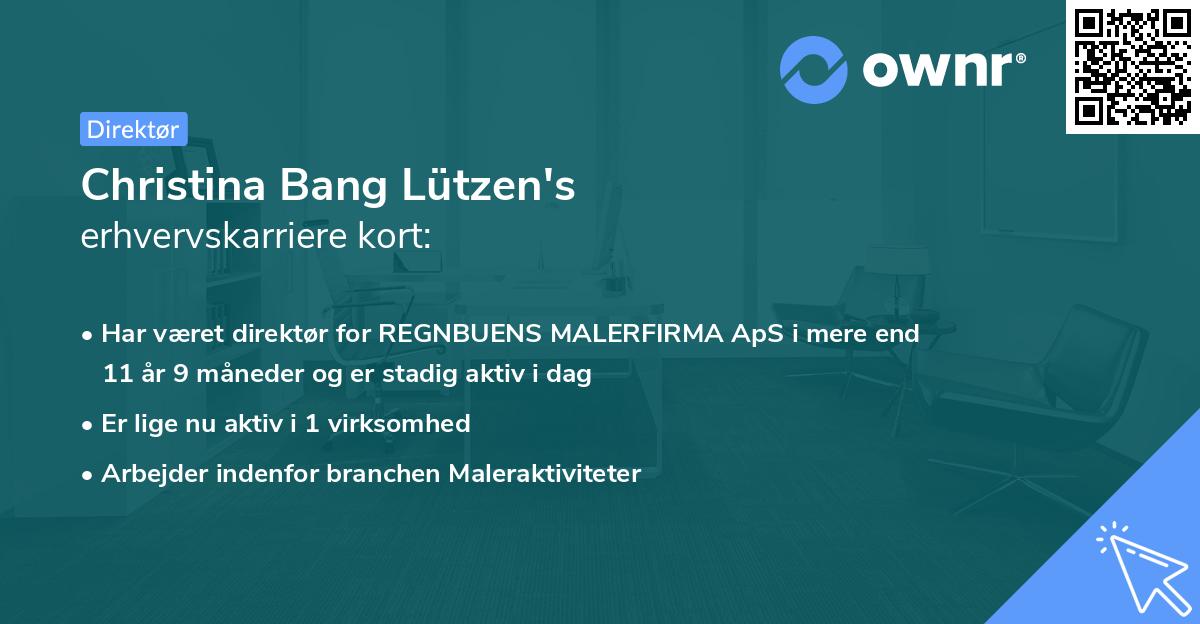 Christina Bang Lützen's erhvervskarriere kort