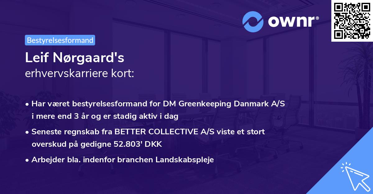 Leif Nørgaard's erhvervskarriere kort