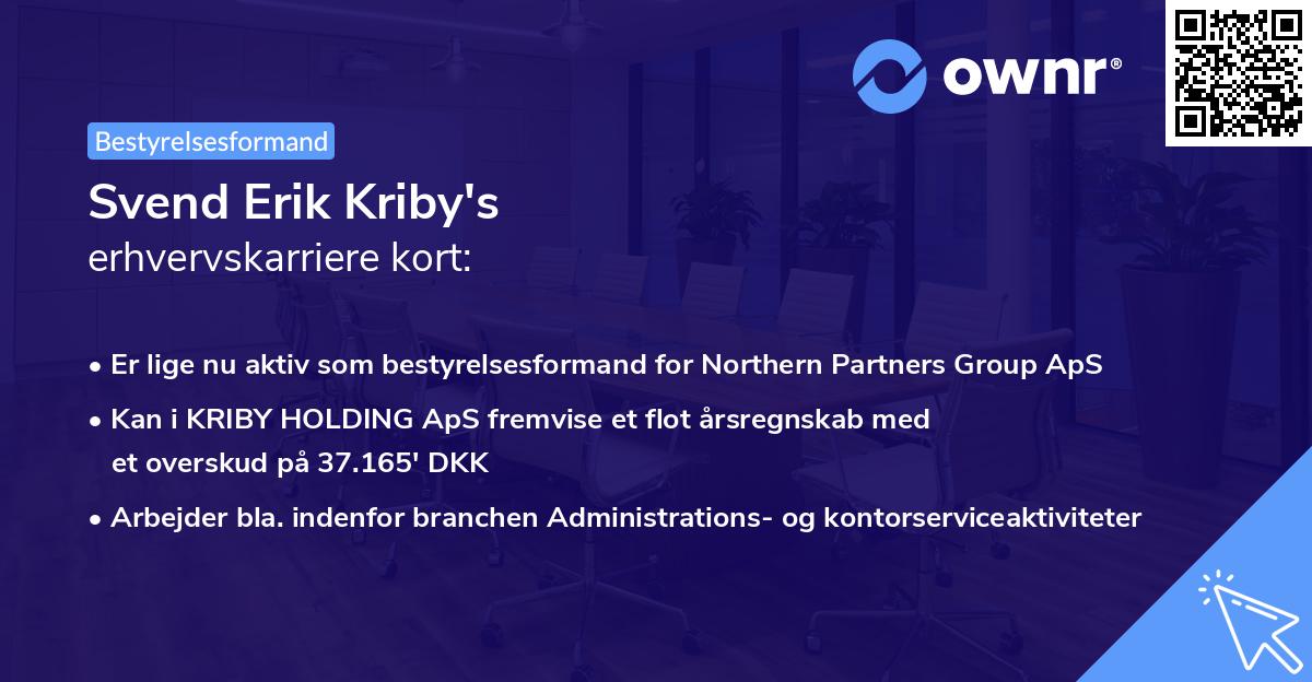 Svend Erik Kriby's erhvervskarriere kort