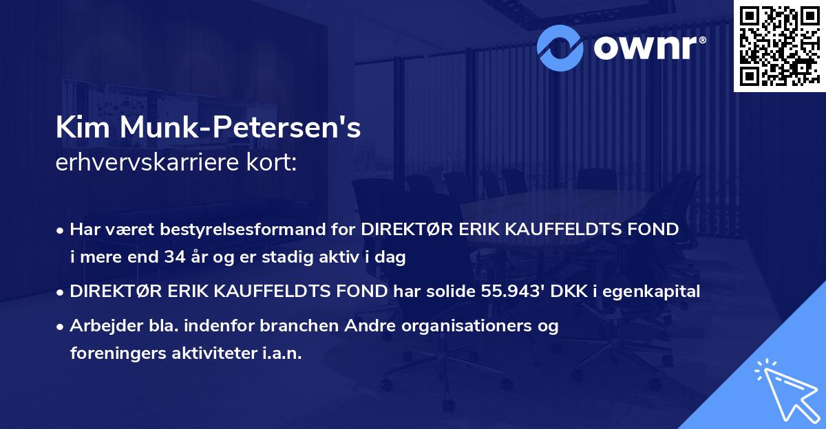 Kim Munk-Petersen's erhvervskarriere kort