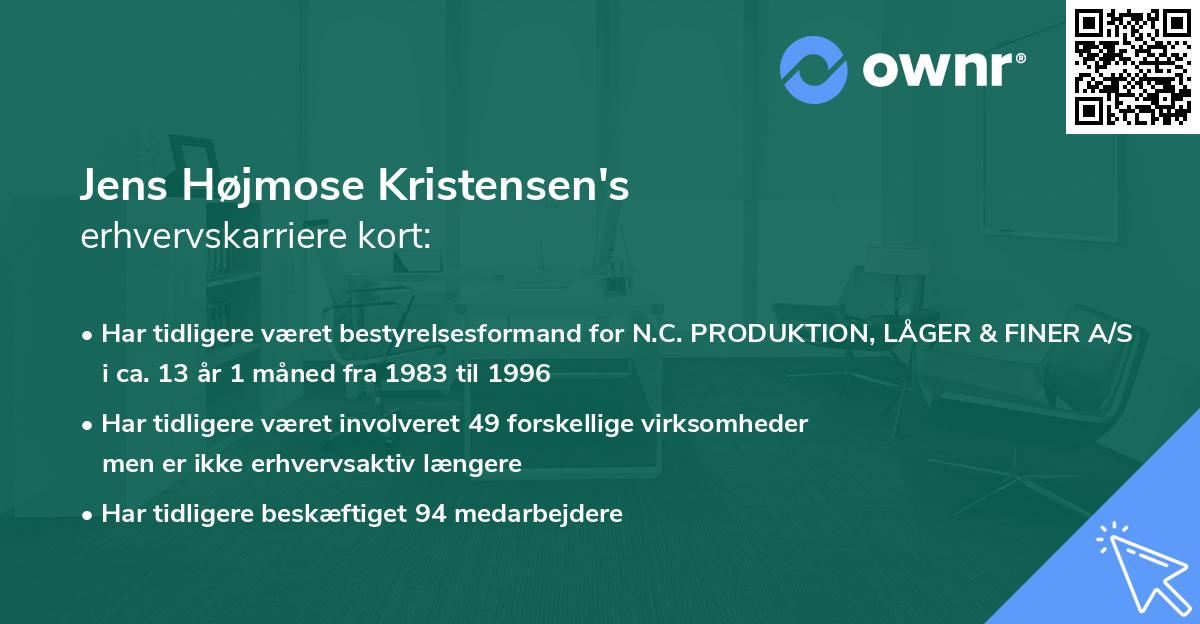 Jens Højmose Kristensen's erhvervskarriere kort