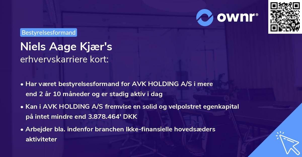 Niels Aage Kjær's erhvervskarriere kort