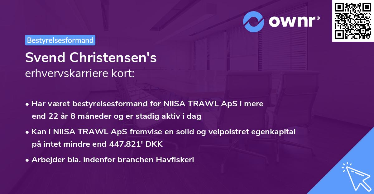 Svend Christensen's erhvervskarriere kort