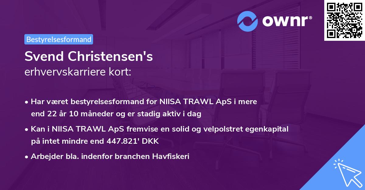 Svend Christensen's erhvervskarriere kort