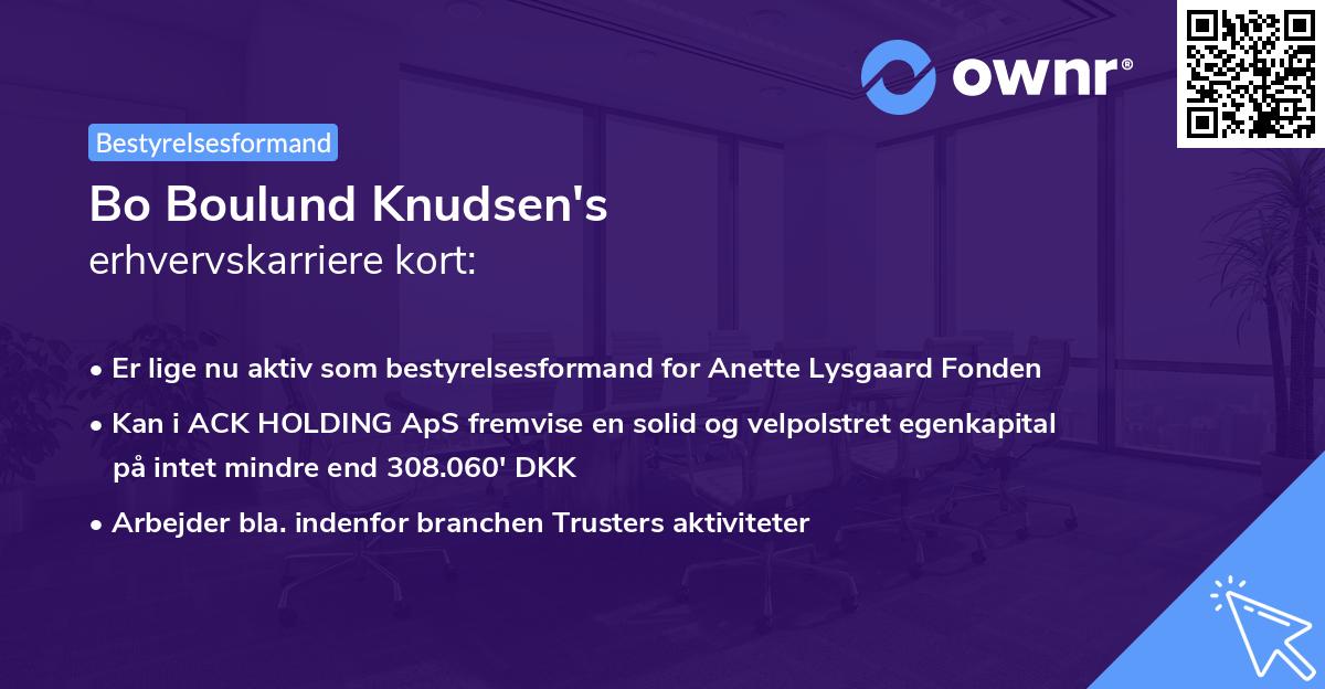Bo Boulund Knudsen's erhvervskarriere kort
