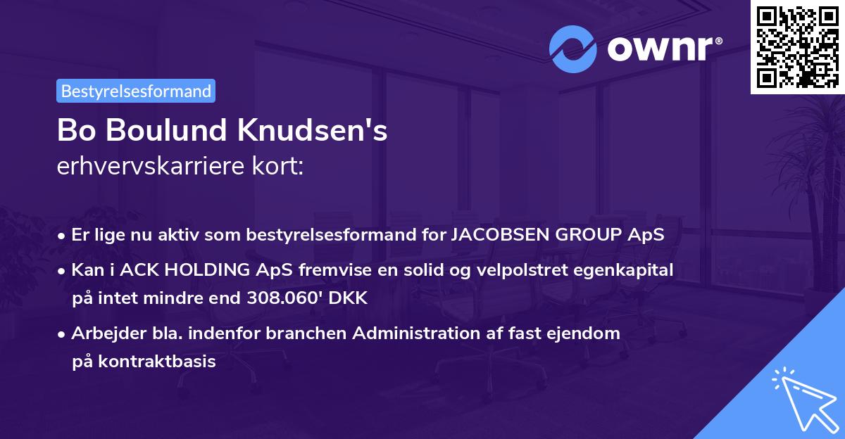 Bo Boulund Knudsen's erhvervskarriere kort