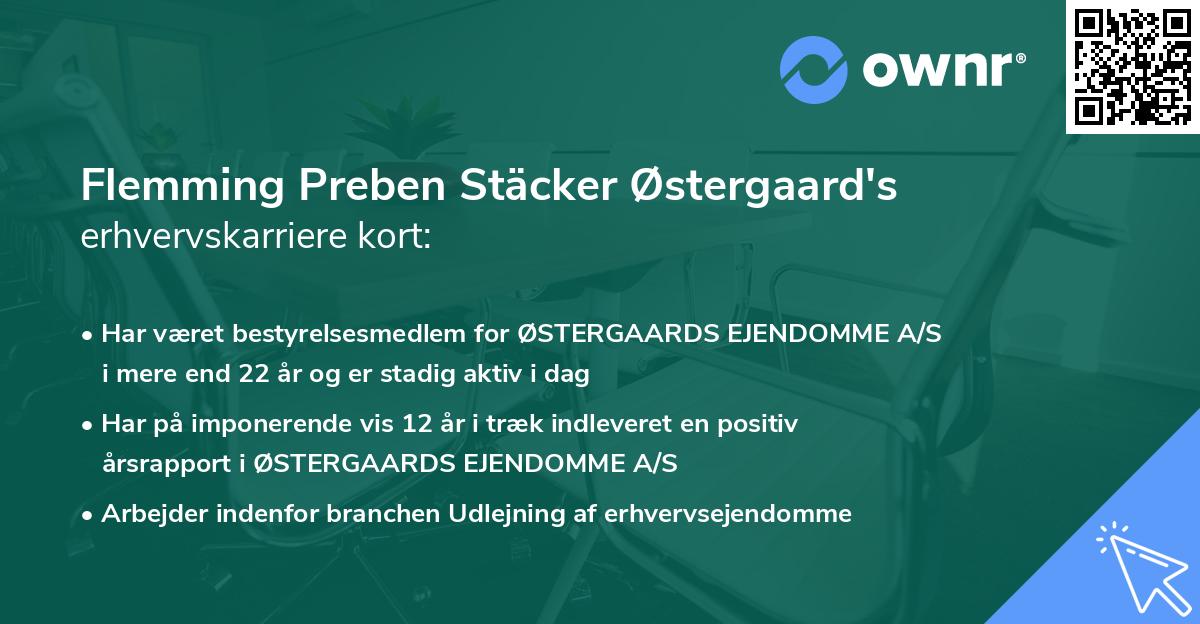 Flemming Preben Stäcker Østergaard's erhvervskarriere kort