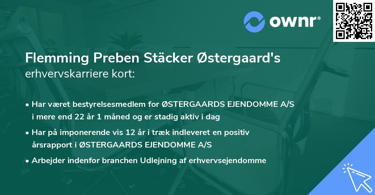 Flemming Preben Stäcker Østergaard's erhvervskarriere kort