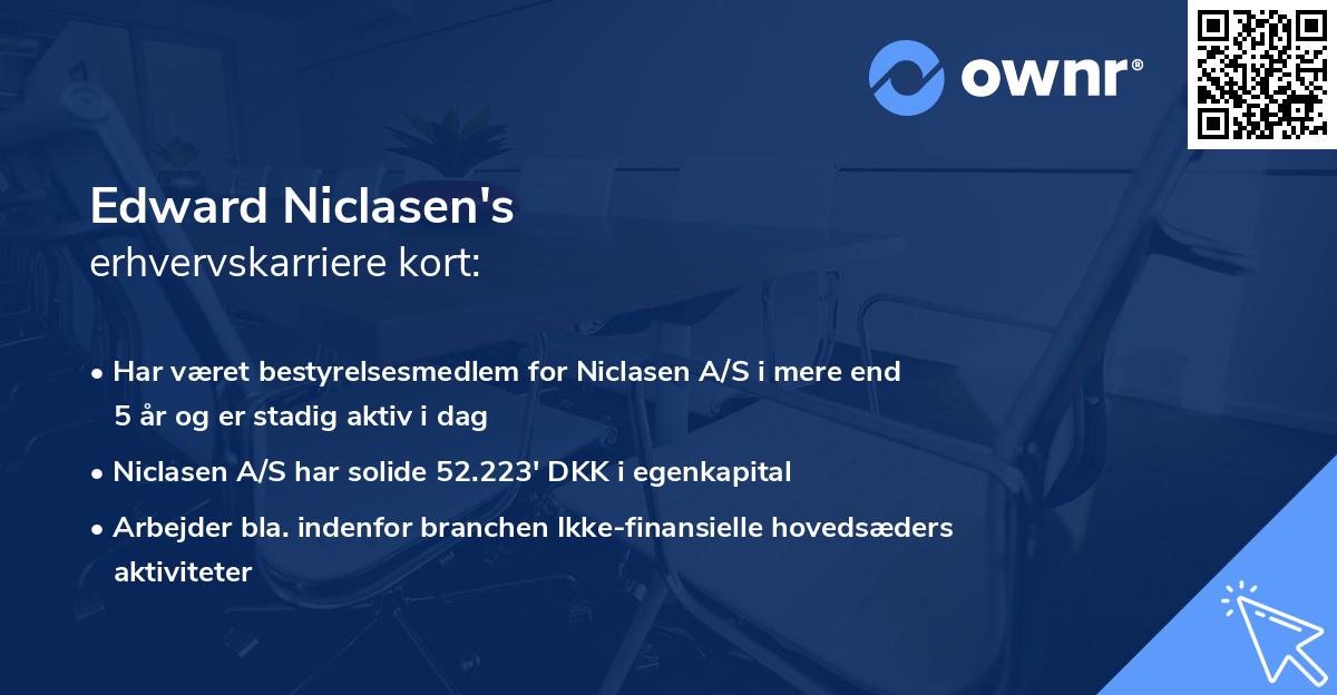 Edward Niclasen's erhvervskarriere kort