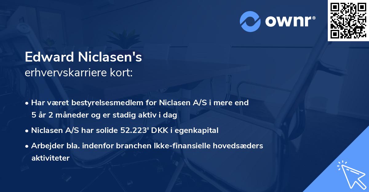 Edward Niclasen's erhvervskarriere kort