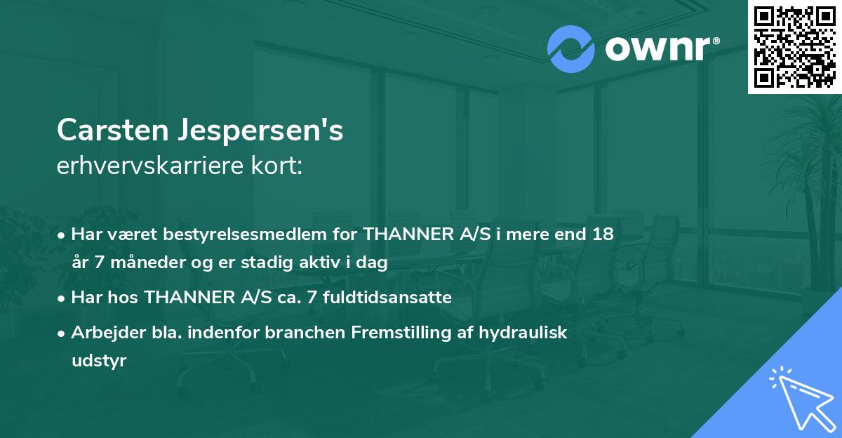 Carsten Jespersen's erhvervskarriere kort