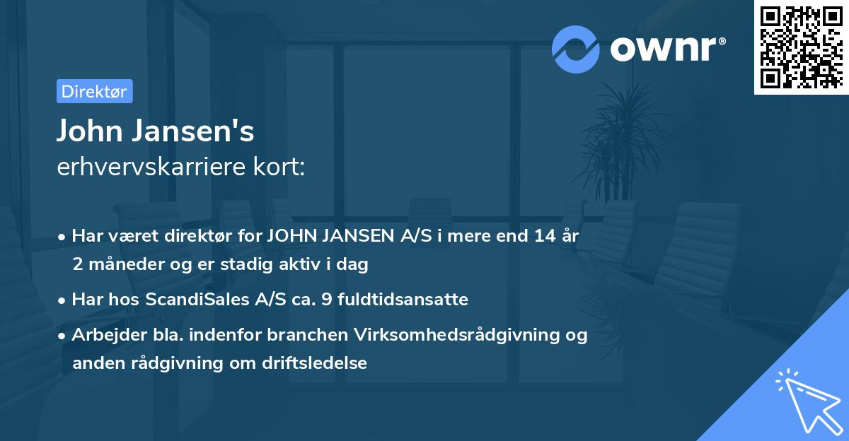 John Jansen's erhvervskarriere kort