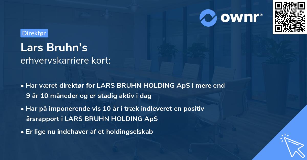 Lars Bruhn's erhvervskarriere kort