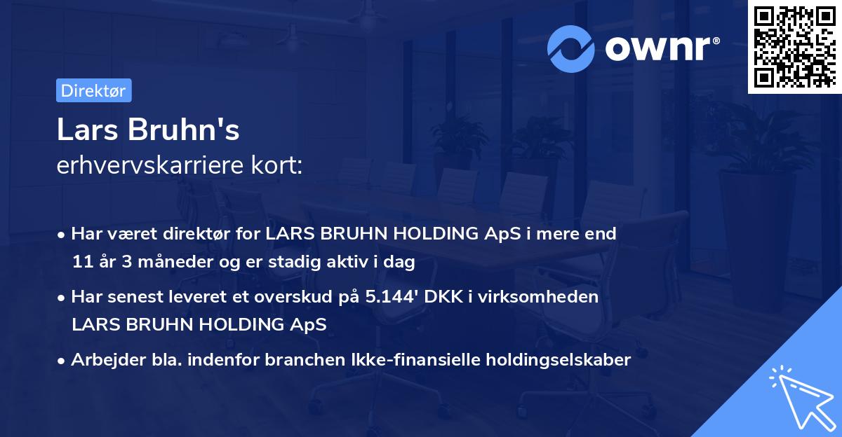 Lars Bruhn's erhvervskarriere kort