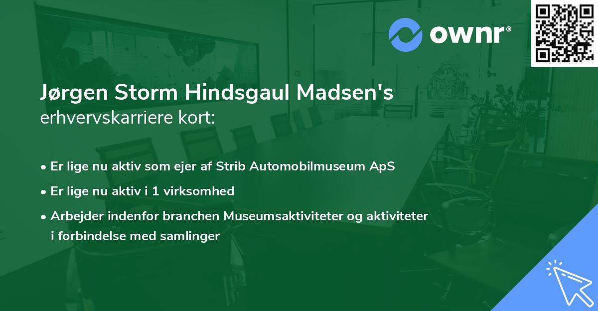 Jørgen Storm Hindsgaul Madsen's erhvervskarriere kort