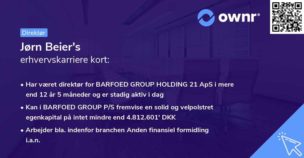 Jørn Beier's erhvervskarriere kort