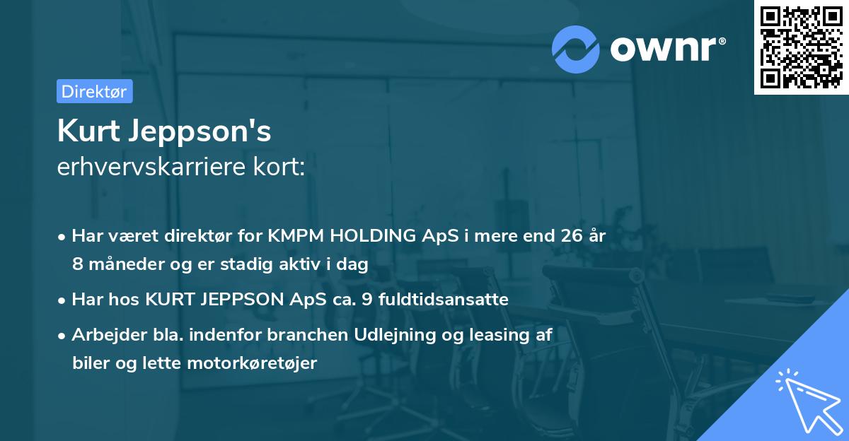 Kurt Jeppson's erhvervskarriere kort