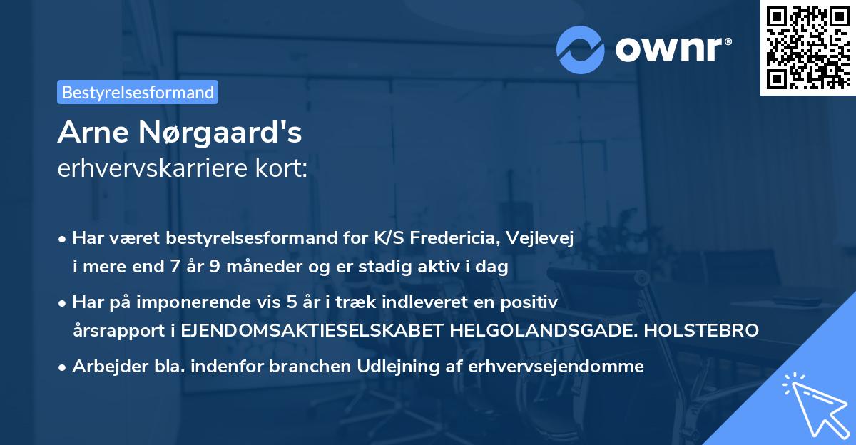 Arne Nørgaard's erhvervskarriere kort